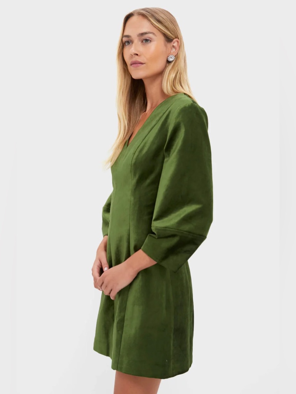Tuckernuck Green Velvet Mayson Dress Size 10 - Picture 2 of 14